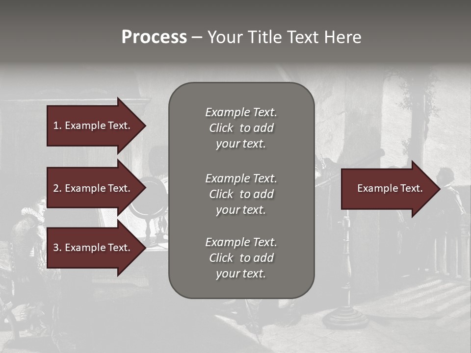A Black And White Photo Of People In A Room PowerPoint Template