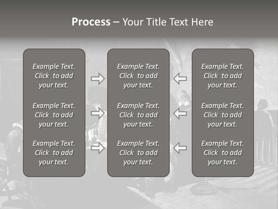 A Black And White Photo Of People In A Room PowerPoint Template
