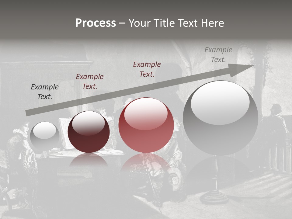 A Black And White Photo Of People In A Room PowerPoint Template