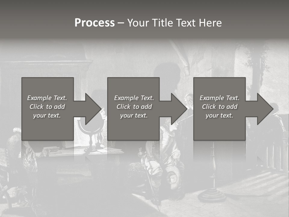 A Black And White Photo Of People In A Room PowerPoint Template