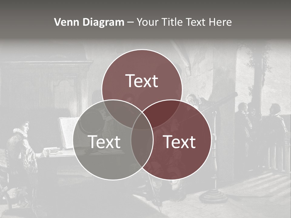 A Black And White Photo Of People In A Room PowerPoint Template