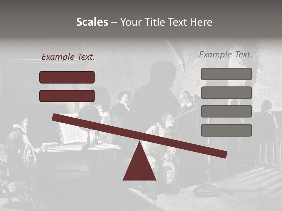 A Black And White Photo Of People In A Room PowerPoint Template