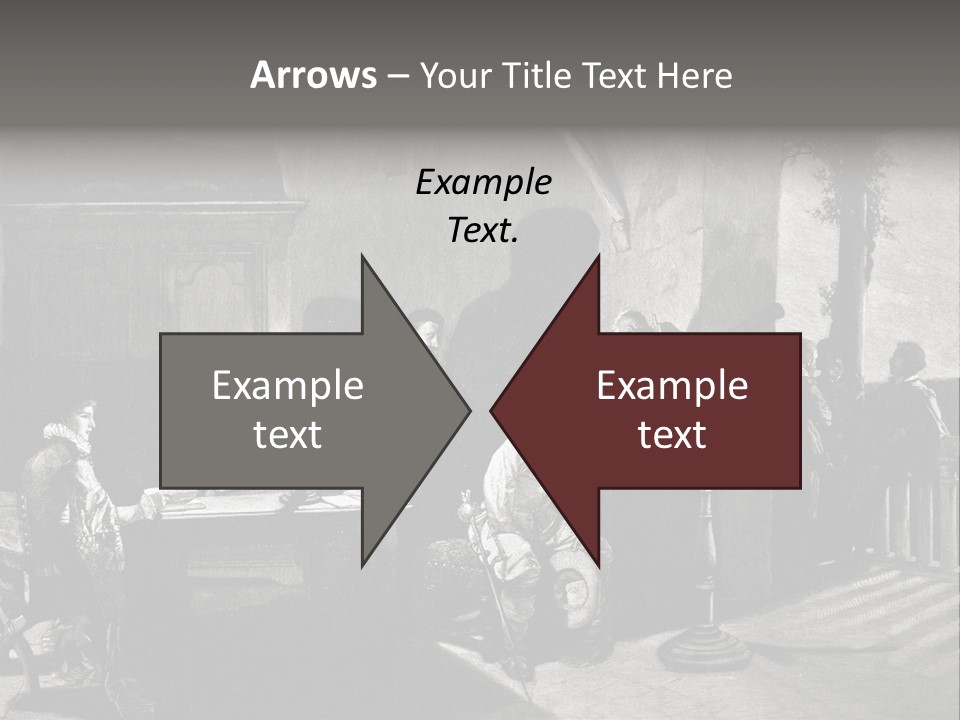 A Black And White Photo Of People In A Room PowerPoint Template