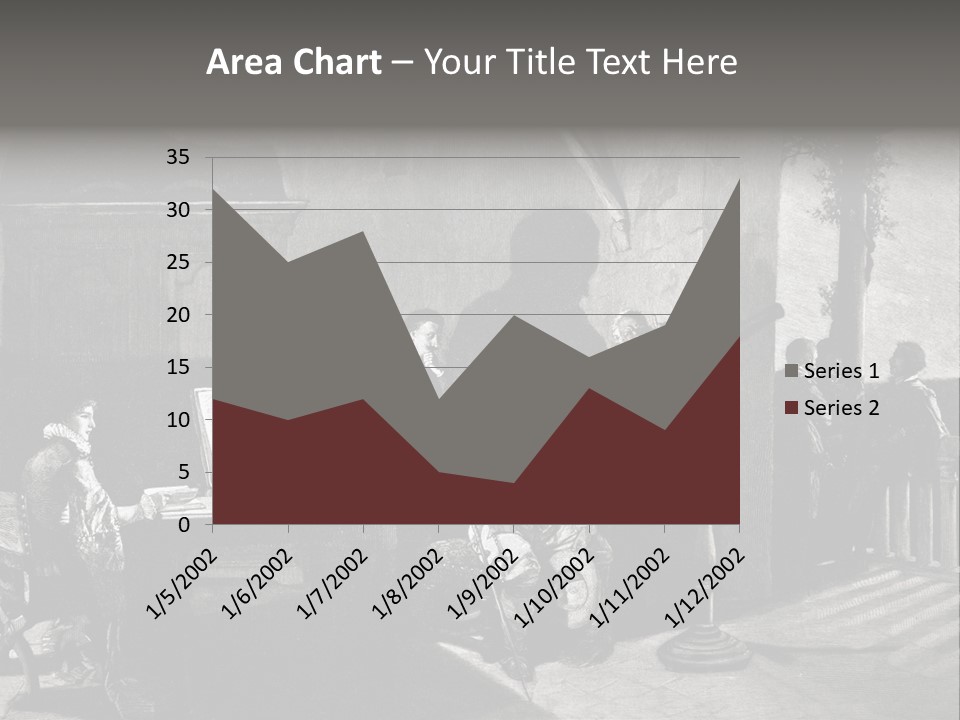 A Black And White Photo Of People In A Room PowerPoint Template