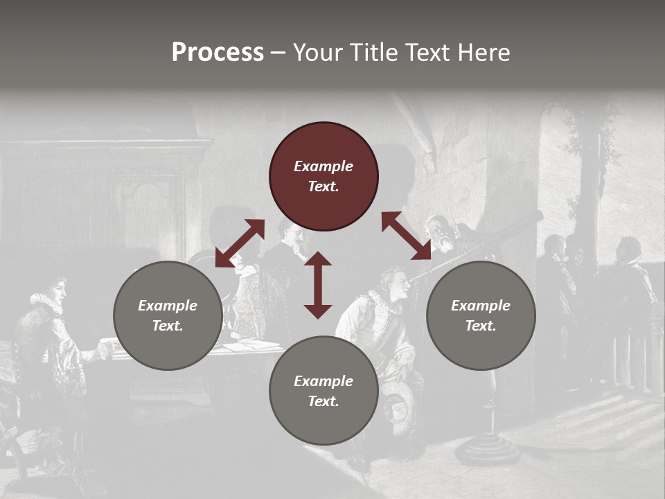 A Black And White Photo Of People In A Room PowerPoint Template