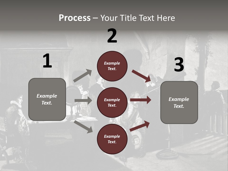 A Black And White Photo Of People In A Room PowerPoint Template