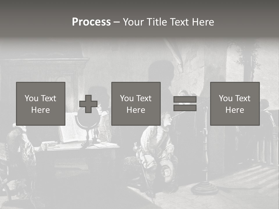 A Black And White Photo Of People In A Room PowerPoint Template