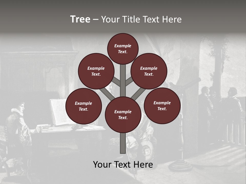 A Black And White Photo Of People In A Room PowerPoint Template