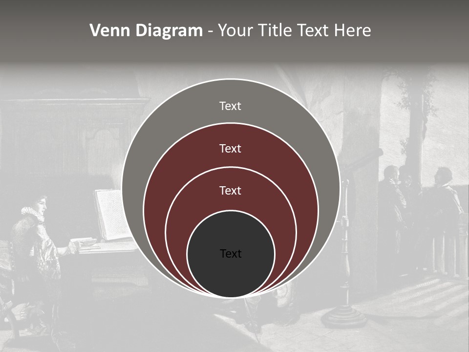 A Black And White Photo Of People In A Room PowerPoint Template