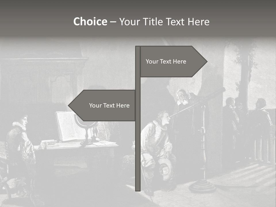 A Black And White Photo Of People In A Room PowerPoint Template