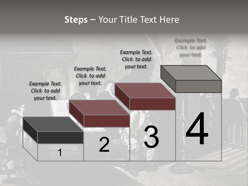 A Black And White Photo Of People In A Room PowerPoint Template