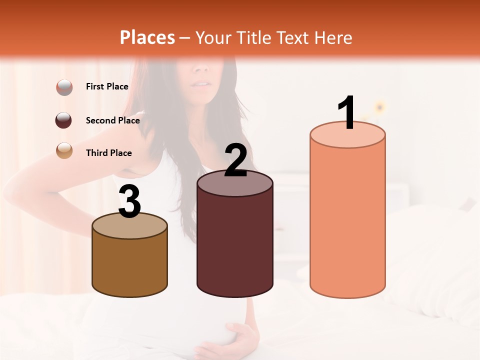 A Pregnant Woman Sitting On A Bed With Her Hands On Her Hips PowerPoint Template