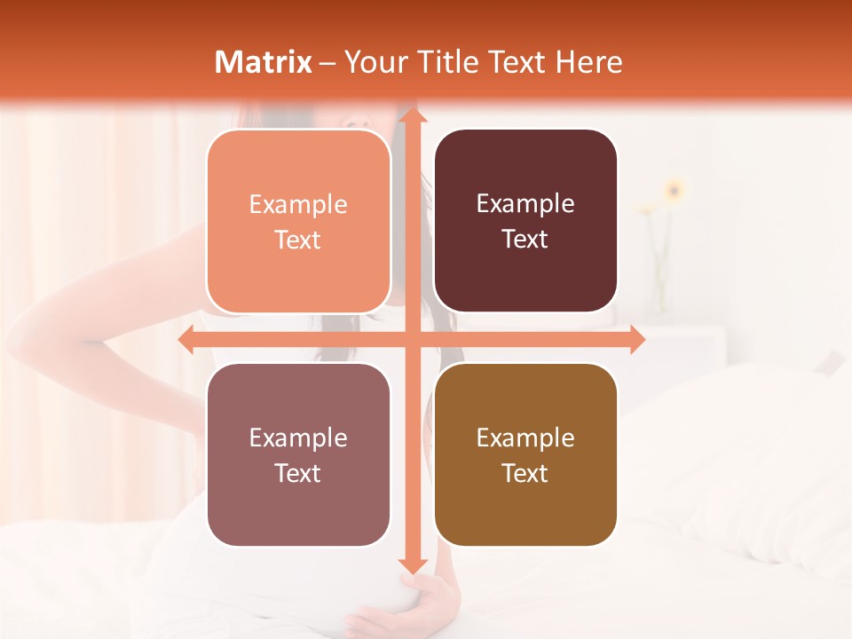 A Pregnant Woman Sitting On A Bed With Her Hands On Her Hips PowerPoint Template