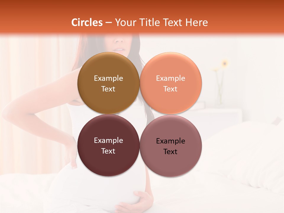 A Pregnant Woman Sitting On A Bed With Her Hands On Her Hips PowerPoint Template