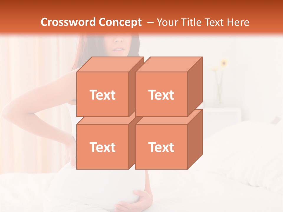 A Pregnant Woman Sitting On A Bed With Her Hands On Her Hips PowerPoint Template