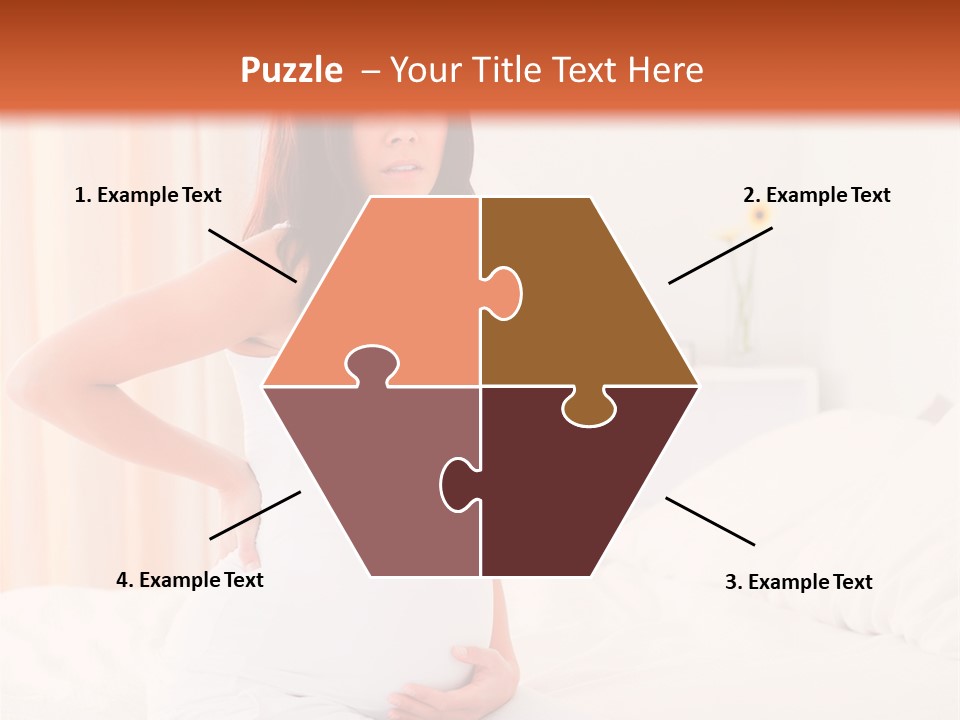 A Pregnant Woman Sitting On A Bed With Her Hands On Her Hips PowerPoint Template