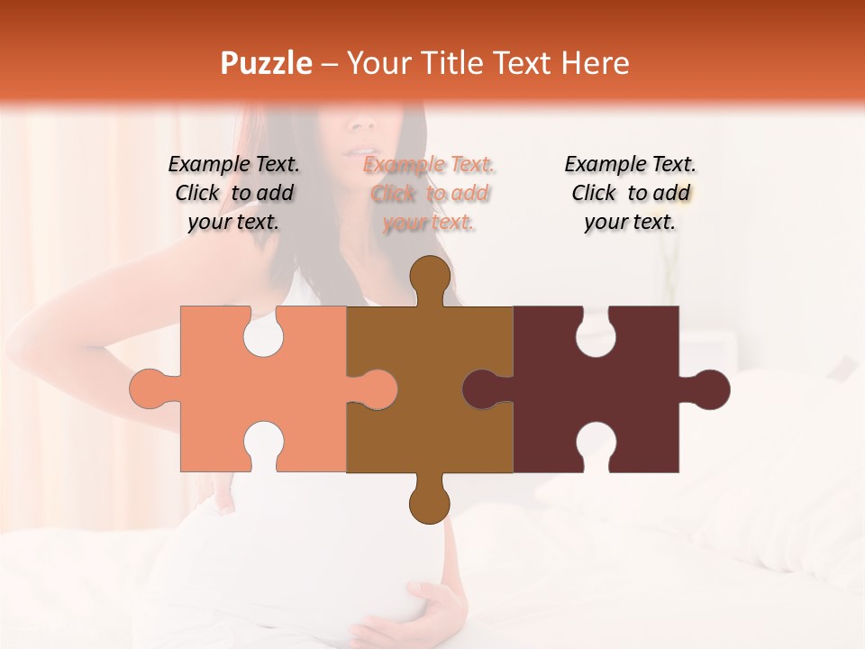 A Pregnant Woman Sitting On A Bed With Her Hands On Her Hips PowerPoint Template