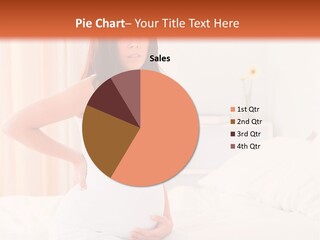 A Pregnant Woman Sitting On A Bed With Her Hands On Her Hips PowerPoint Template