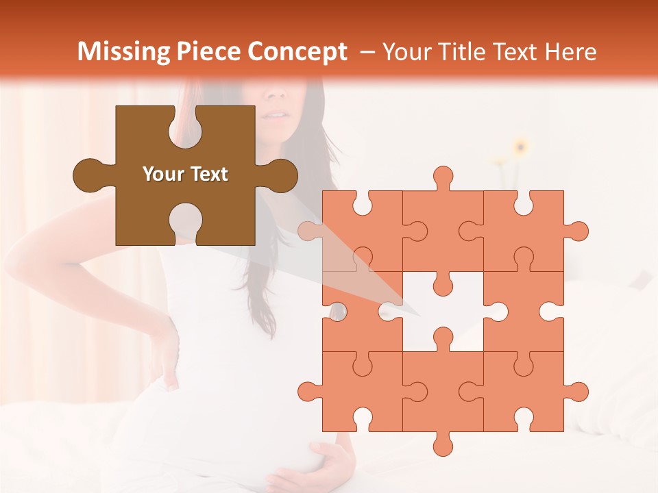 A Pregnant Woman Sitting On A Bed With Her Hands On Her Hips PowerPoint Template