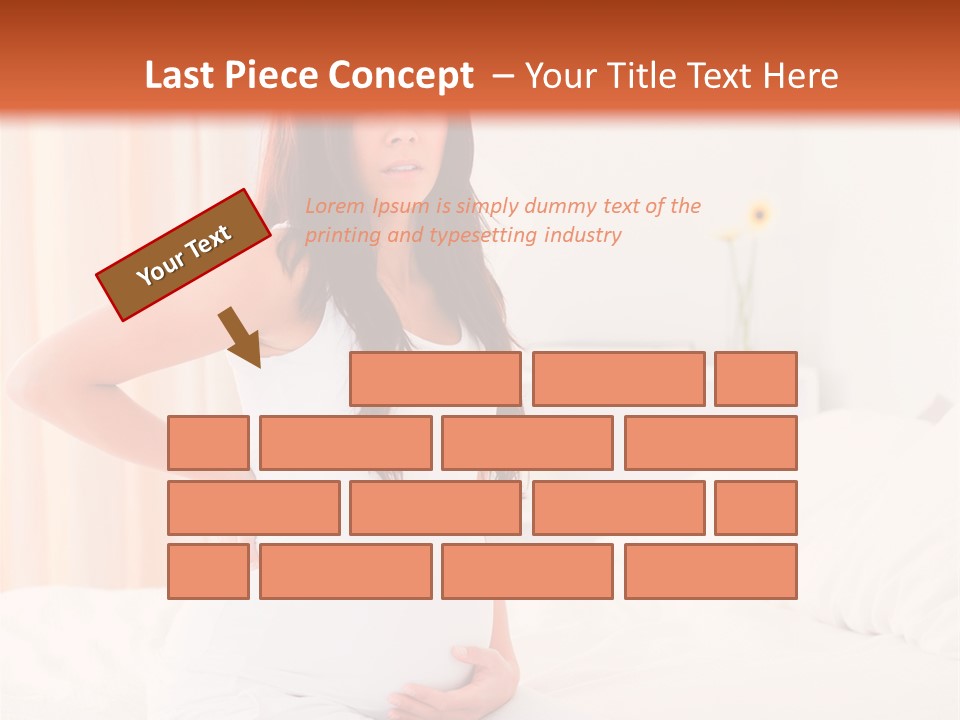 A Pregnant Woman Sitting On A Bed With Her Hands On Her Hips PowerPoint Template