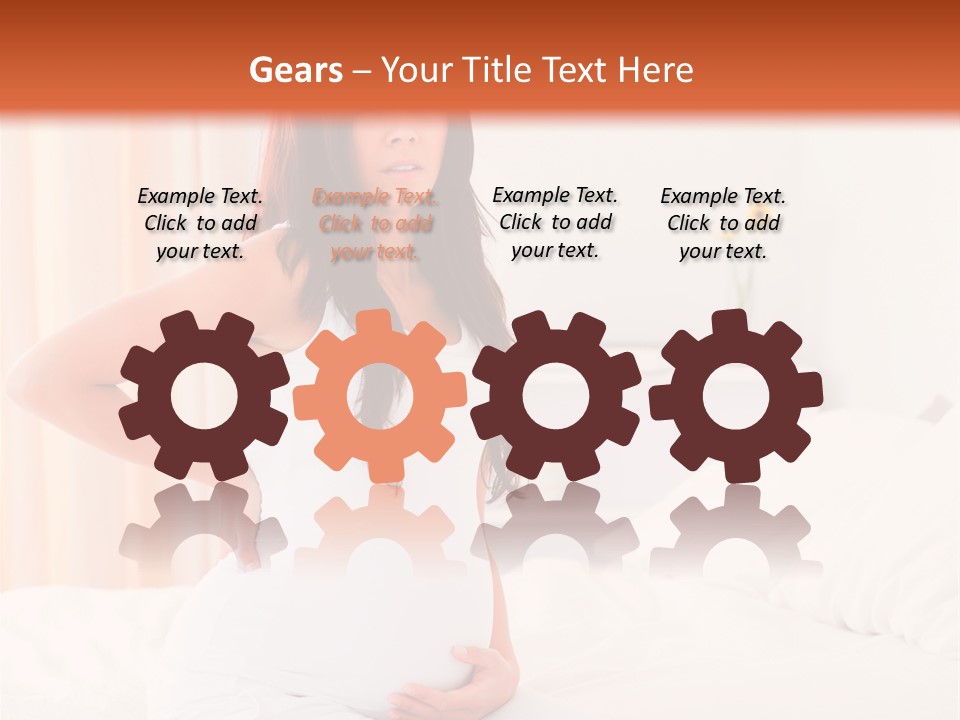 A Pregnant Woman Sitting On A Bed With Her Hands On Her Hips PowerPoint Template