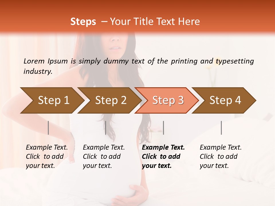 A Pregnant Woman Sitting On A Bed With Her Hands On Her Hips PowerPoint Template