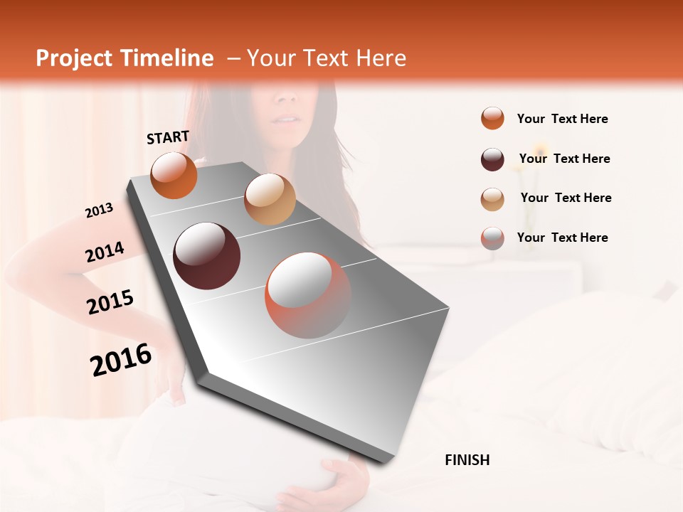 A Pregnant Woman Sitting On A Bed With Her Hands On Her Hips PowerPoint Template