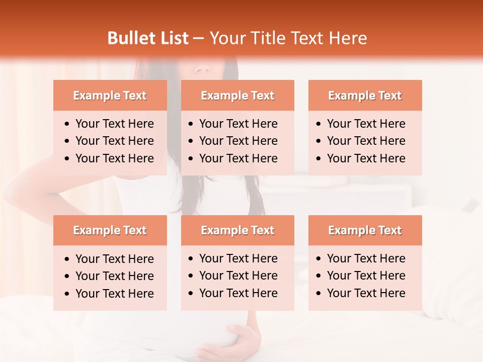 A Pregnant Woman Sitting On A Bed With Her Hands On Her Hips PowerPoint Template