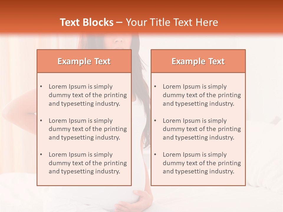A Pregnant Woman Sitting On A Bed With Her Hands On Her Hips PowerPoint Template
