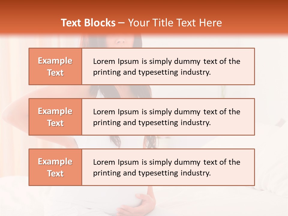 A Pregnant Woman Sitting On A Bed With Her Hands On Her Hips PowerPoint Template