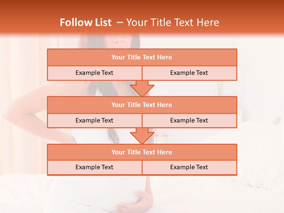 A Pregnant Woman Sitting On A Bed With Her Hands On Her Hips PowerPoint Template