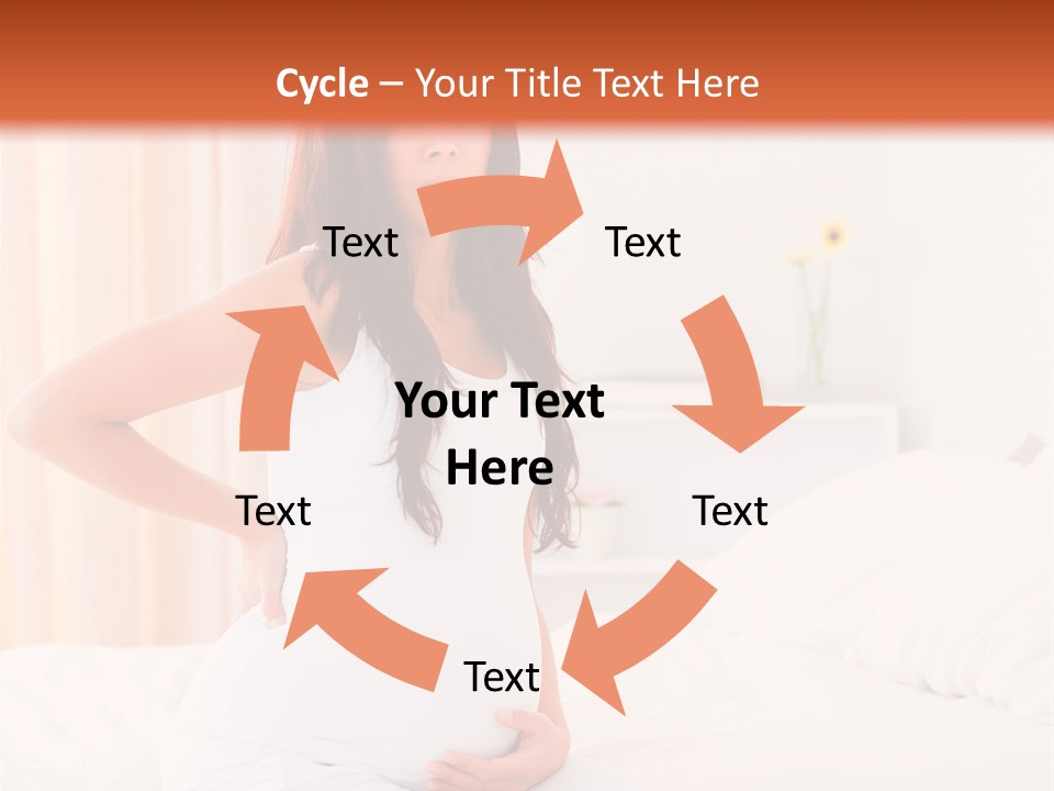 A Pregnant Woman Sitting On A Bed With Her Hands On Her Hips PowerPoint Template