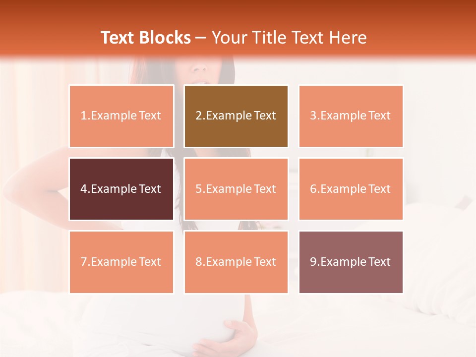 A Pregnant Woman Sitting On A Bed With Her Hands On Her Hips PowerPoint Template