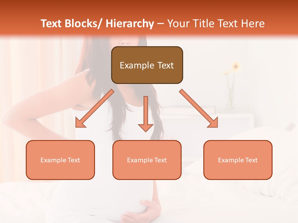A Pregnant Woman Sitting On A Bed With Her Hands On Her Hips PowerPoint Template