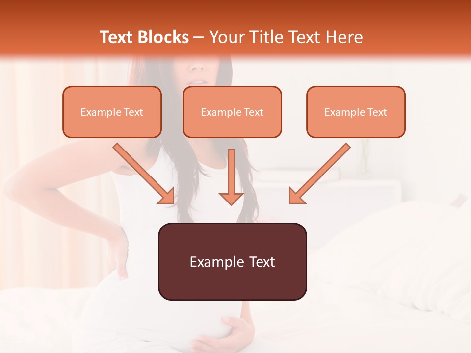 A Pregnant Woman Sitting On A Bed With Her Hands On Her Hips PowerPoint Template