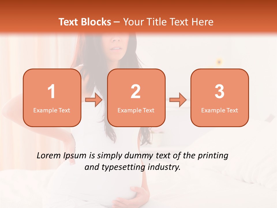 A Pregnant Woman Sitting On A Bed With Her Hands On Her Hips PowerPoint Template