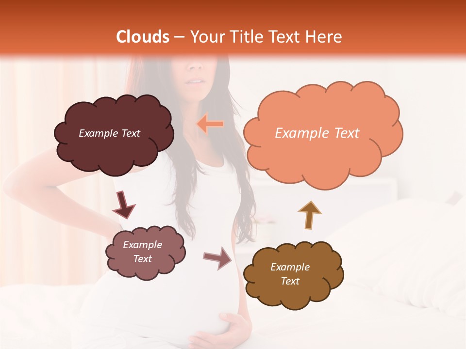 A Pregnant Woman Sitting On A Bed With Her Hands On Her Hips PowerPoint Template