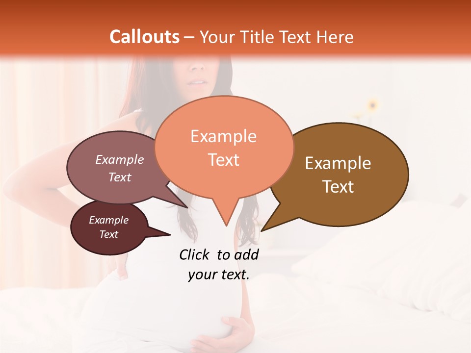 A Pregnant Woman Sitting On A Bed With Her Hands On Her Hips PowerPoint Template