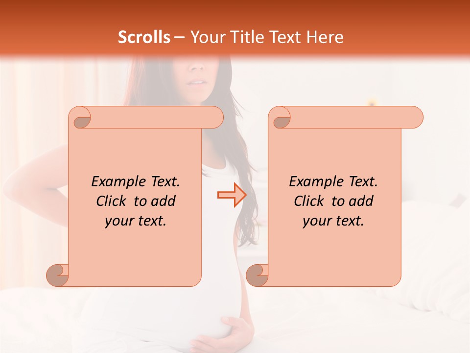A Pregnant Woman Sitting On A Bed With Her Hands On Her Hips PowerPoint Template