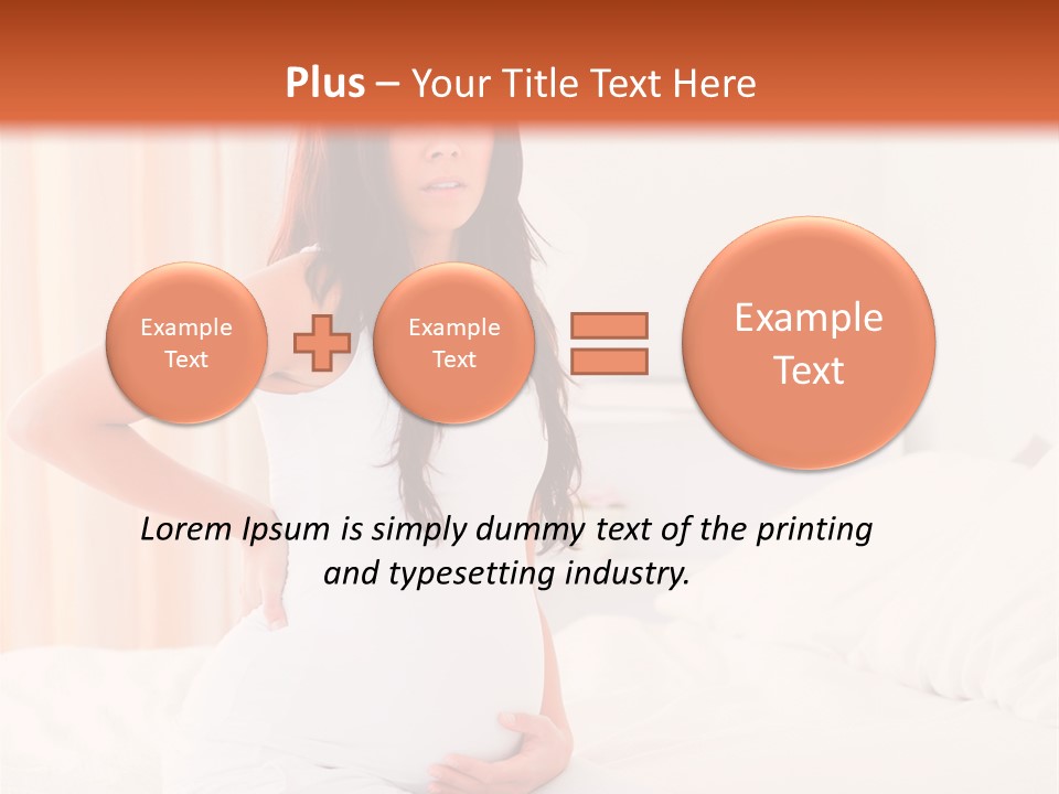 A Pregnant Woman Sitting On A Bed With Her Hands On Her Hips PowerPoint Template