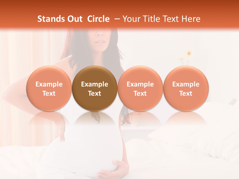A Pregnant Woman Sitting On A Bed With Her Hands On Her Hips PowerPoint Template