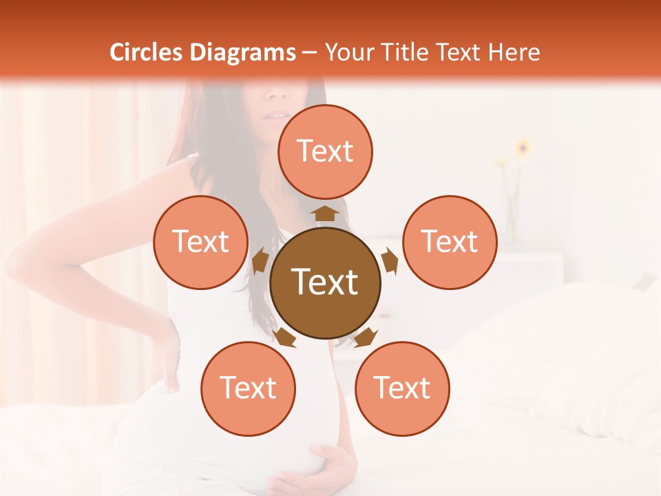 A Pregnant Woman Sitting On A Bed With Her Hands On Her Hips PowerPoint Template