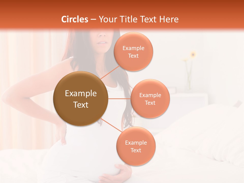 A Pregnant Woman Sitting On A Bed With Her Hands On Her Hips PowerPoint Template