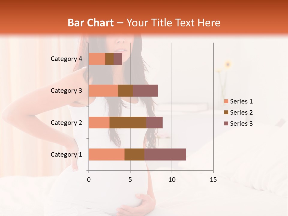 A Pregnant Woman Sitting On A Bed With Her Hands On Her Hips PowerPoint Template