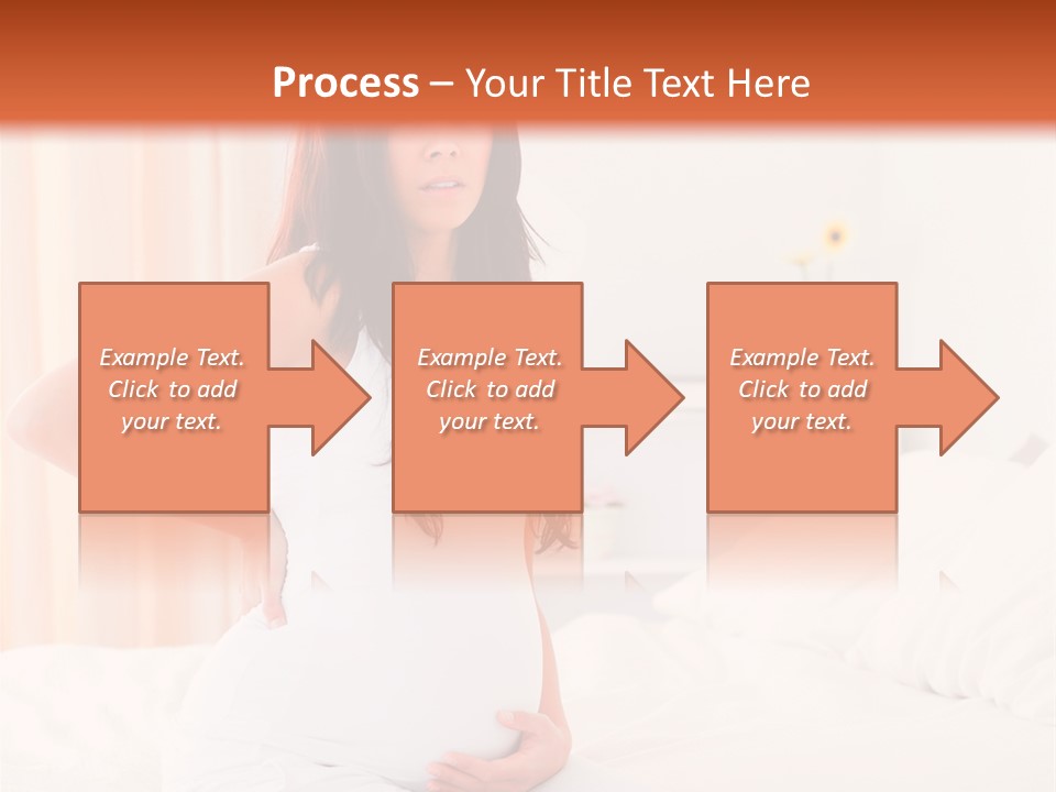 A Pregnant Woman Sitting On A Bed With Her Hands On Her Hips PowerPoint Template