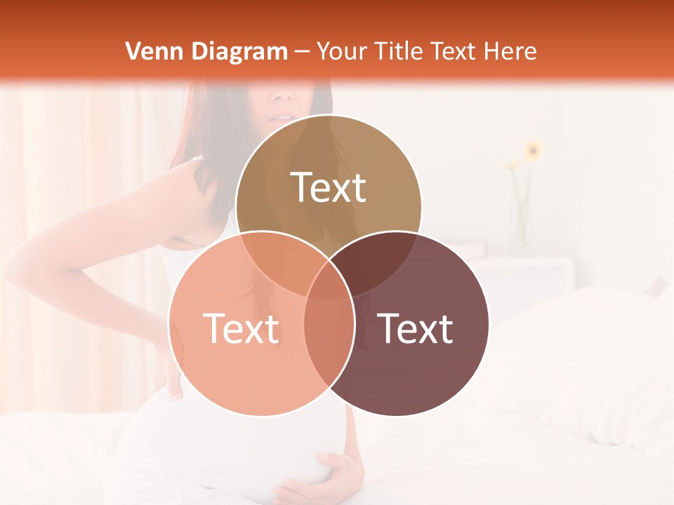A Pregnant Woman Sitting On A Bed With Her Hands On Her Hips PowerPoint Template