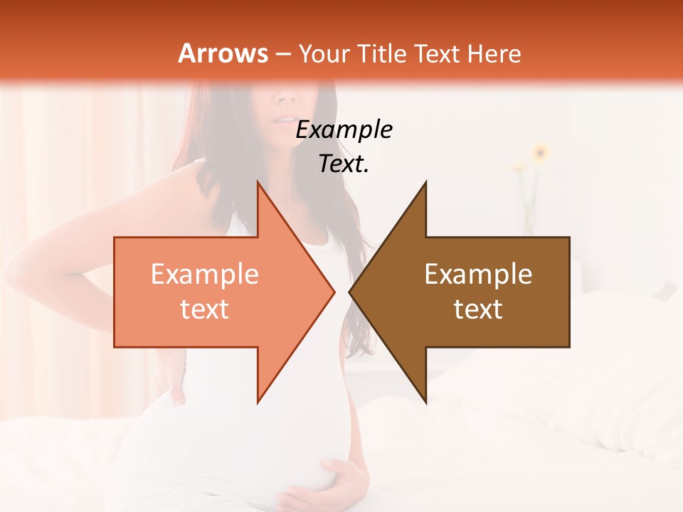 A Pregnant Woman Sitting On A Bed With Her Hands On Her Hips PowerPoint Template