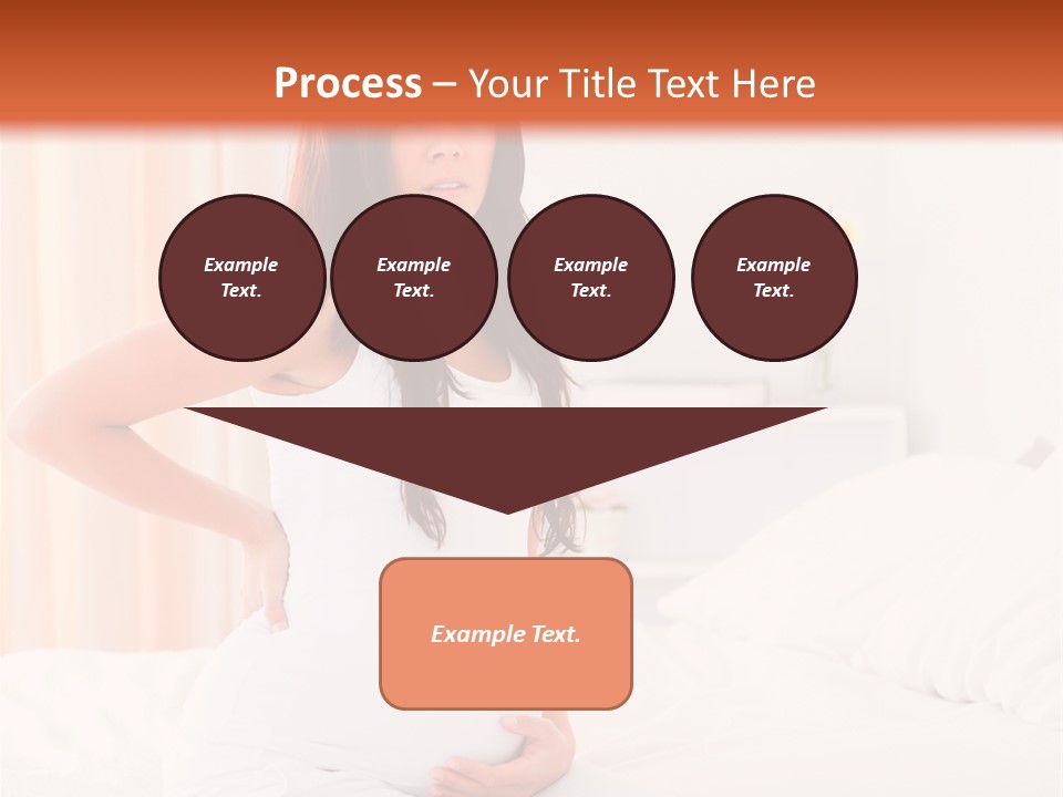A Pregnant Woman Sitting On A Bed With Her Hands On Her Hips PowerPoint Template