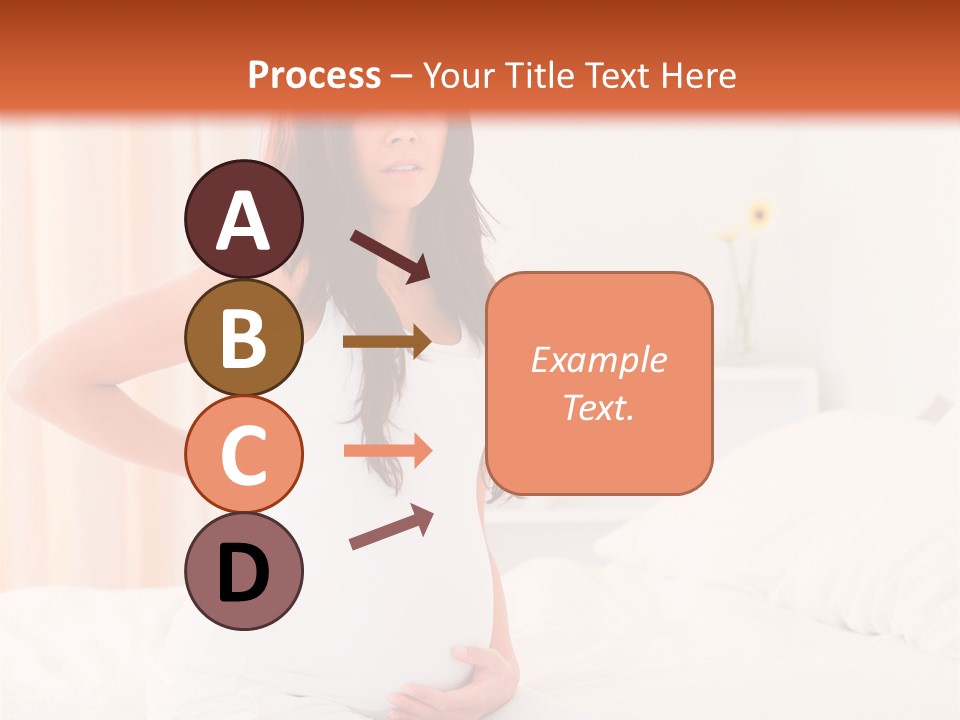 A Pregnant Woman Sitting On A Bed With Her Hands On Her Hips PowerPoint Template