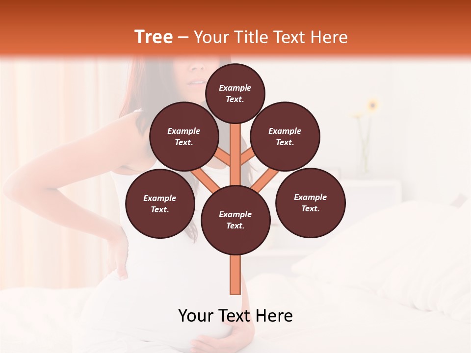 A Pregnant Woman Sitting On A Bed With Her Hands On Her Hips PowerPoint Template